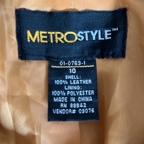 Vintage Mustard Leather Jacket Size Small - Picture 7 of 7